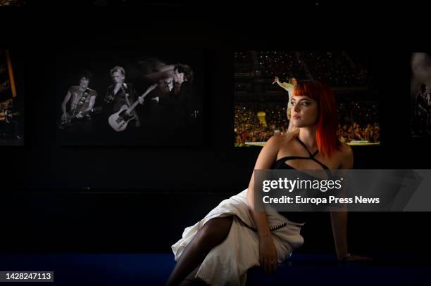 Singer Alba Reche poses during an interview with Europa Press at Universal's headquarters on September 21 in Madrid, Spain. The artist and...