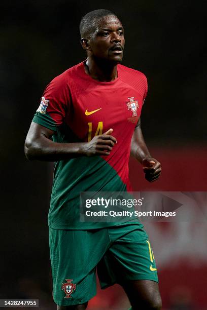 William Carvalho of Portugal looks on during the UEFA Nations League A Group 2 match between Portugal and Spain at Estadio Municipal de Braga on...