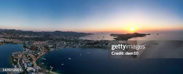 aerial view bodrum yalikavak turkey - bodrum stock pictures, royalty-free photos & images