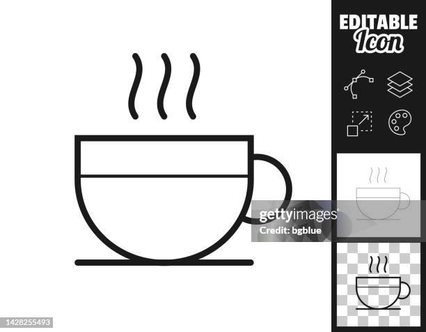 hot drink. icon for design. easily editable - steam transparent background stock illustrations