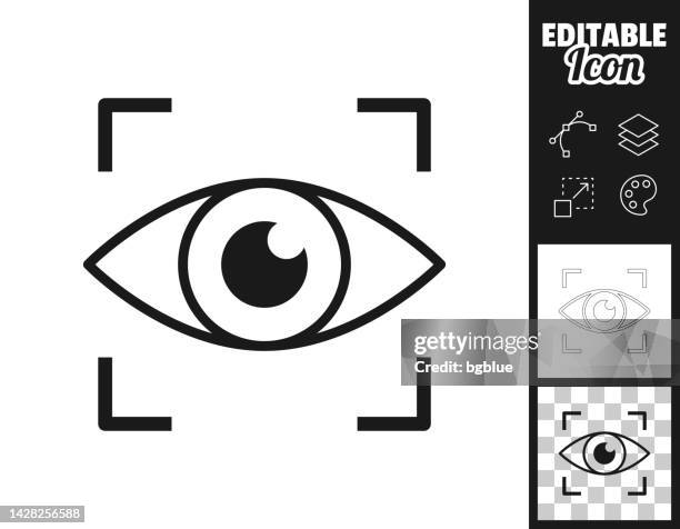 retinal scan. icon for design. easily editable - eye scanner stock illustrations