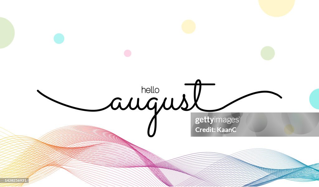 Hello August Lettering Vector Stock Illustration High-Res Vector ...