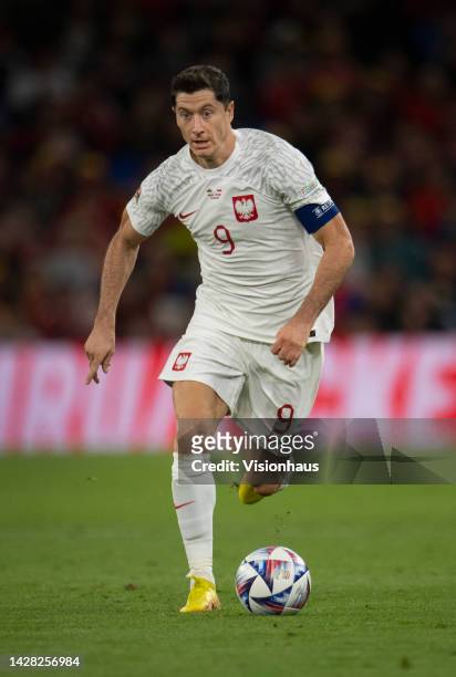 Robert Lewandowski of Poland during the UEFA Nations League League A Group 4 match between Wales and Poland at Cardiff City Stadium on September 25,...