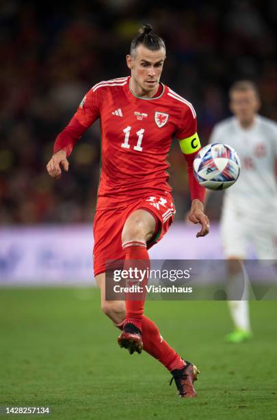 Gareth Bale of Wales during the UEFA Nations League League A Group 4 match between Wales and Poland at Cardiff City Stadium on September 25, 2022 in...