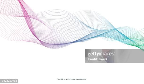 Line Wave Color Colorful Wave Lines On White Background Rainbow Colors Curved Wavy ...