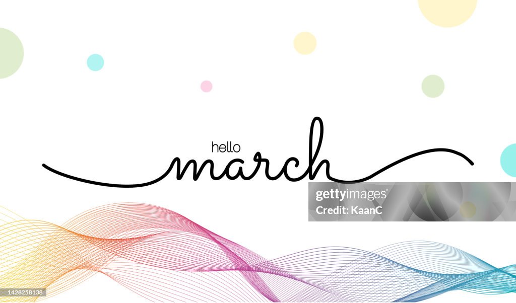 Hello March Vector Hello March Lettering Vector Stock Illustration High-Res Vector Graphic ...