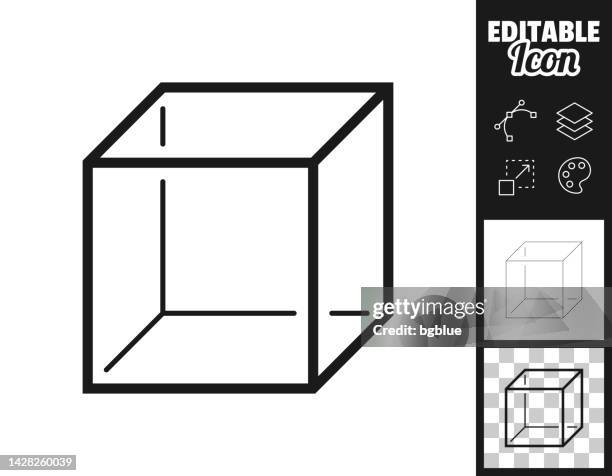 cube. icon for design. easily editable - 3d cube stock illustrations