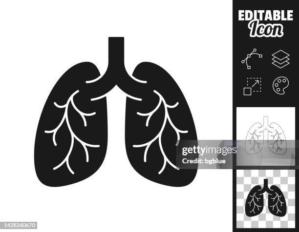 lungs. icon for design. easily editable - asthmatic stock illustrations