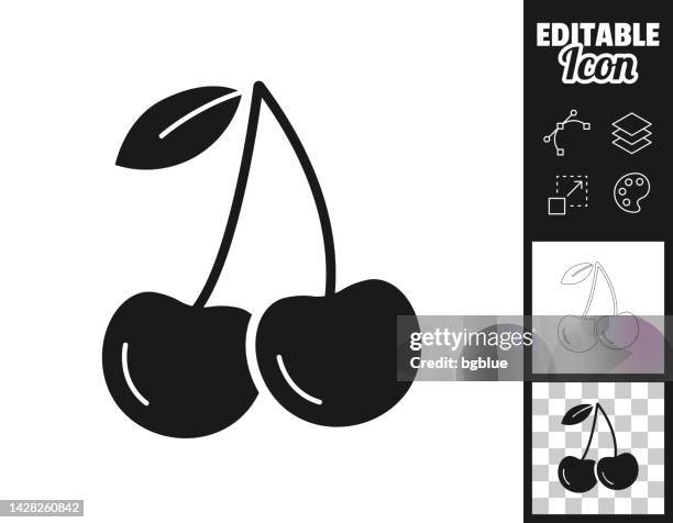 cherry. icon for design. easily editable - cherry stock illustrations