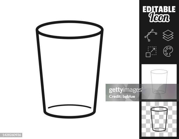 empty glass. icon for design. easily editable - empty glass stock illustrations