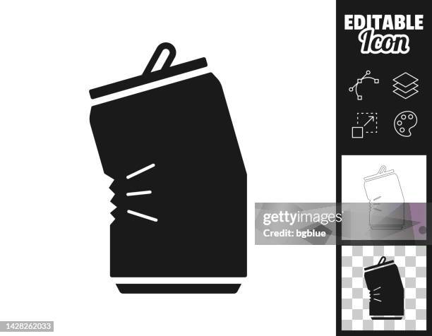 crushed can. icon for design. easily editable - soda bottle stock illustrations