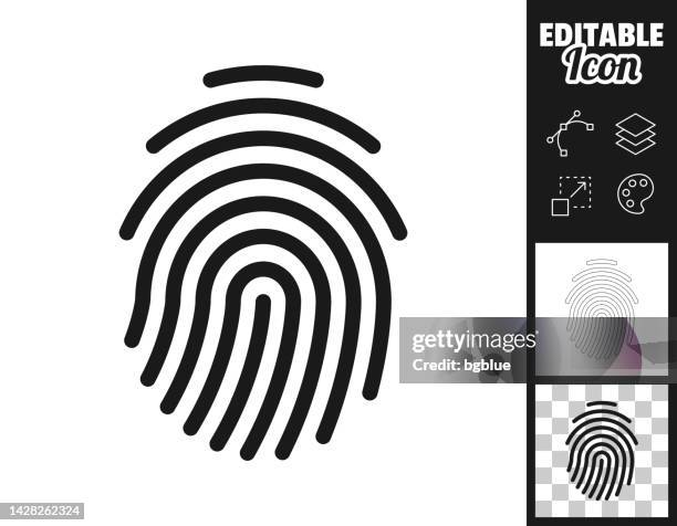 stockillustraties, clipart, cartoons en iconen met fingerprint. icon for design. easily editable - vingerafdruk