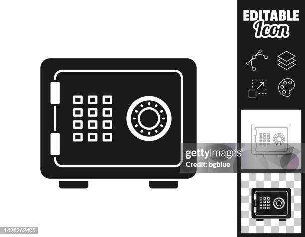 stockillustraties, clipart, cartoons en iconen met safe box. icon for design. easily editable - safety deposit box