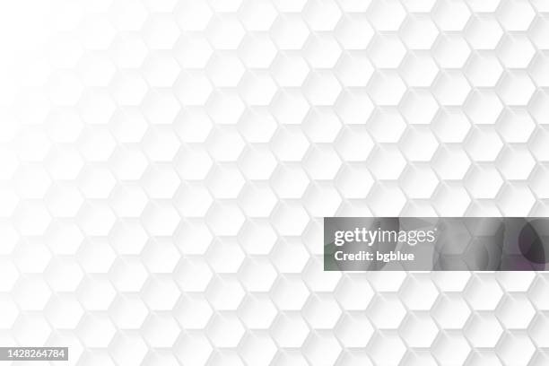 abstract white background - geometric texture - honeycomb pattern background stock illustrations