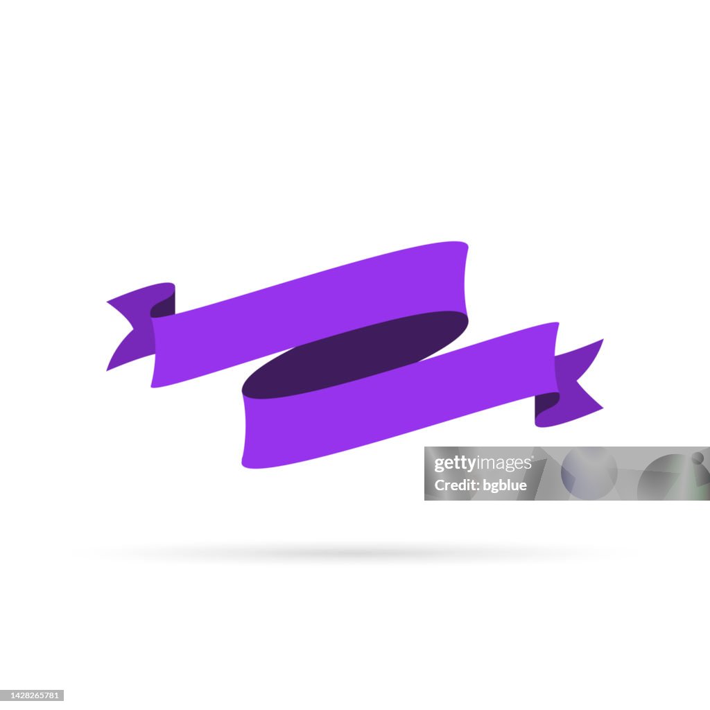 Purple Ribbon Isolated On White Background Design Element High-Res ...
