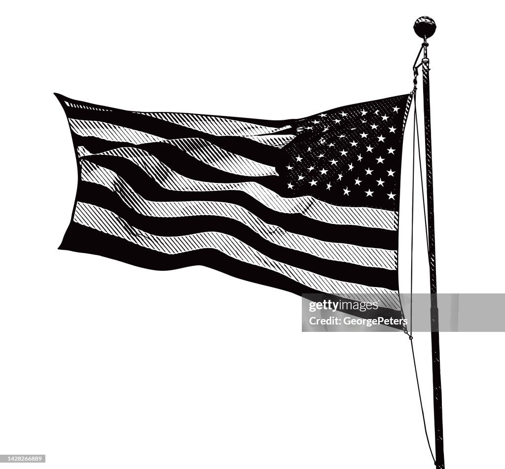 American Flag flapping in the wind