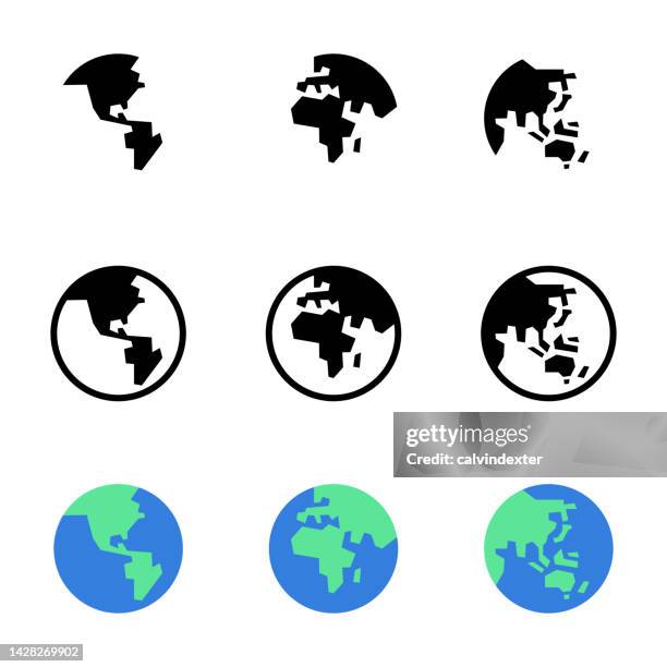 world maps icon set - world map transparent background stock illustrations