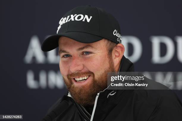 Shane Lowry of Ireland speaks in a press conference during a practice round prior to the Alfred Dunhill Links Championship on the Old Course St....