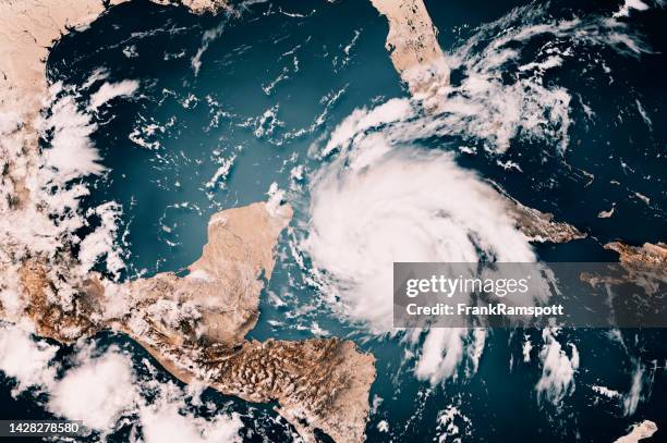 hurricane ian 2022 cloud map caribbean sea 3d render neutral - weather map stockfoto's en -beelden