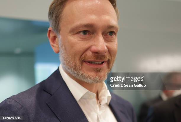 German Finance Minister Christian Lindner arrives for the weekly government cabinet meeting on September 28, 2022 in Berlin, Germany. High on the...