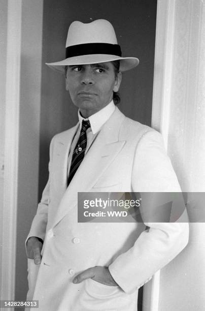 Designer Karl Lagerfeld in a hat by Jay Lord Hatters