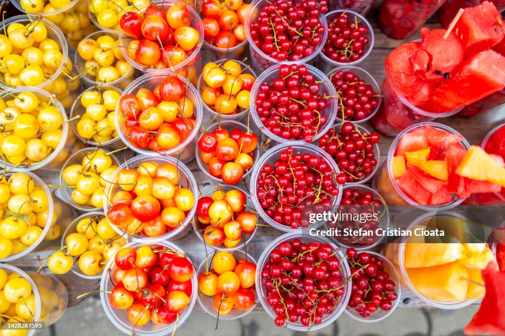 Fresh organic fruits at the local farmers' market, Batumi, Georgia
