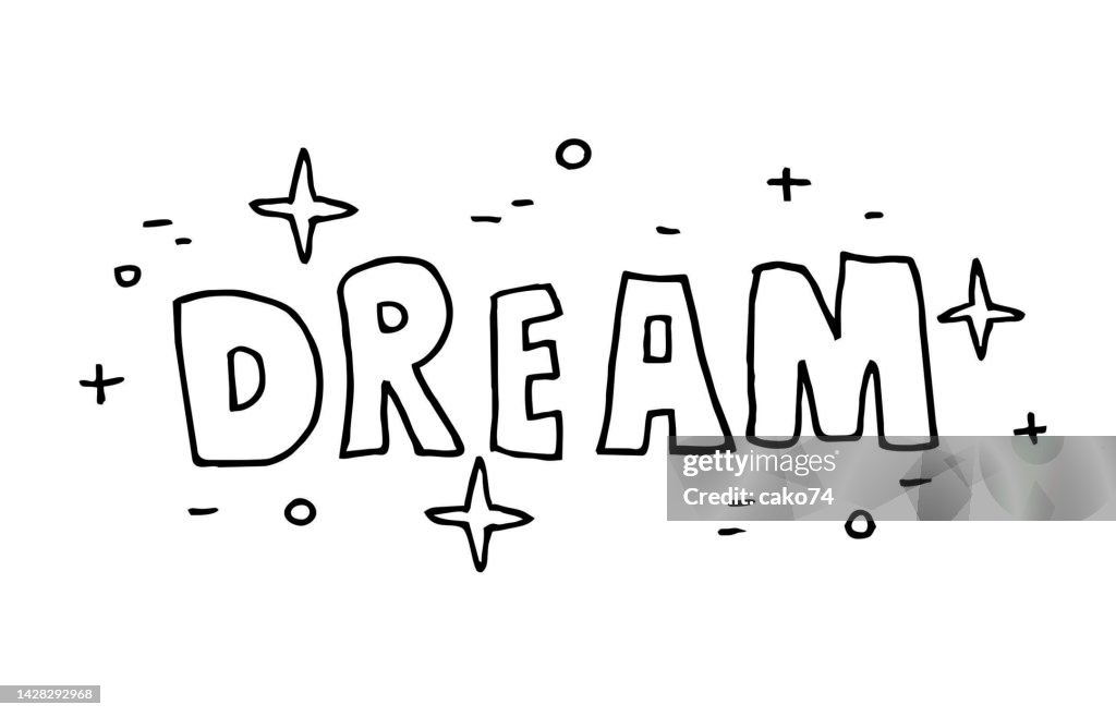 Dreamy Lettering Hand Drawn Dream Lettering Vector Illustration High-Res Vector Graphic ...