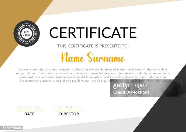 ilustrações, clipart, desenhos animados e ícones de certificado de modelo de realização.
para diploma, prêmios, negócios, certificados, universidades, escolas e empresas. - certificate