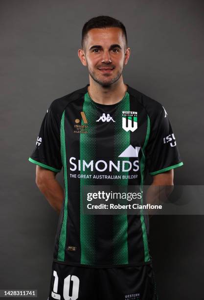 Steven Lustica of Western United poses during the Western United A-League Men's 2022-23 headshots session at The Hangar on September 28, 2022 in...