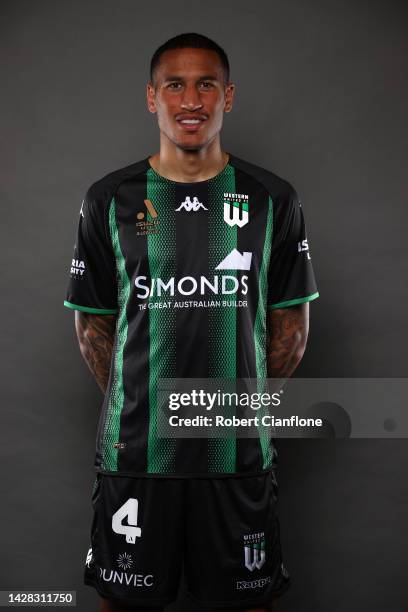 Leo Lacroix of Western United poses during the Western United A-League Men's 2022-23 headshots session at The Hangar on September 28, 2022 in...