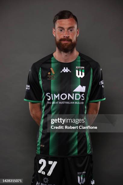 Jacob Tratt of Western United poses during the Western United A-League Men's 2022-23 headshots session at The Hangar on September 28, 2022 in...