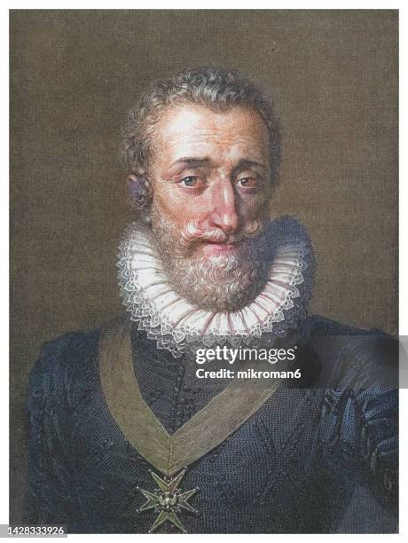 portrait of king of france henry iv, good king henry or henry the great (from 1589 to 1610) - 肖像画 ストックフォトと画像