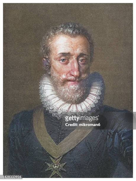 portrait of king of france henry iv, good king henry or henry the great (from 1589 to 1610) - fine art portrait stockfoto's en -beelden