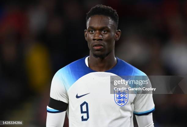 Folarin Balogun of England during the International Friendly between England U21 and Germany U21 at Bramall Lane on September 27, 2022 in Sheffield,...