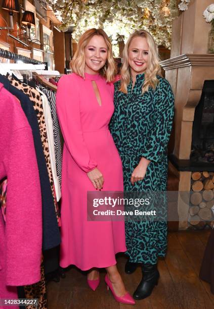 Kimberley Walsh and Amy Walsh attend the launch of Dorothy Perkins' second collaboration with Kimberley Walsh, on September 28, 2022 in London,...