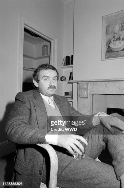 Biographer Peter Ackroyd poses for portraits during an interview regarding his biography of T. S. Eliot on November 7, 1984 in London.