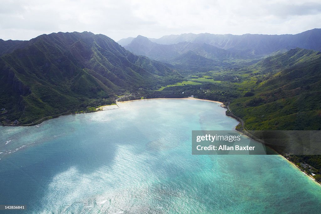 Aerial view of Oahu