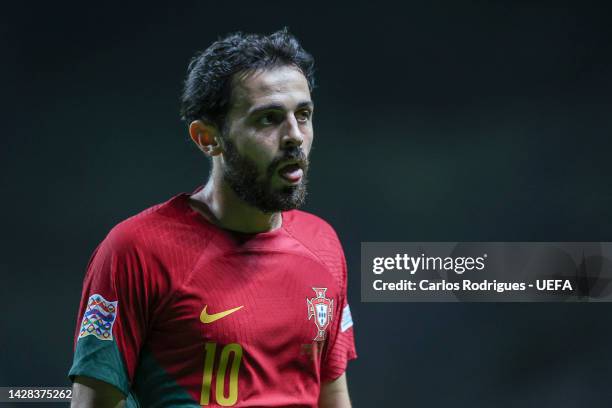 Bernardo Silva of Portugal during the UEFA Nations League League A Group 2 match between Portugal and Spain at Estadio Municipal de Braga on...