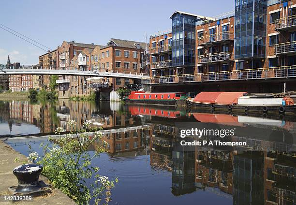 apartment blocks, brewery wharf, leeds, yorkshire, england - leeds uk stock pictures, royalty-free photos & images