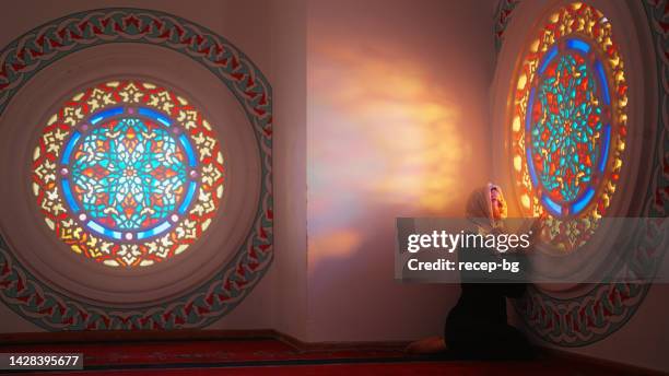 portrait d’une jeune touriste visitant la mosquée - free mosaic patterns photos et images de collection