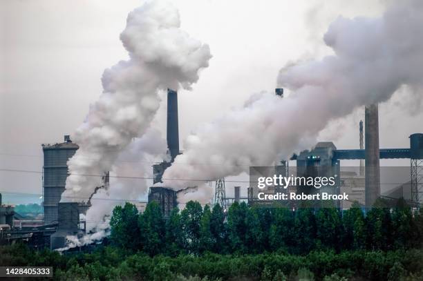 llanwern steel mill, newport, wales, 1996 - 1996 stock pictures, royalty-free photos & images