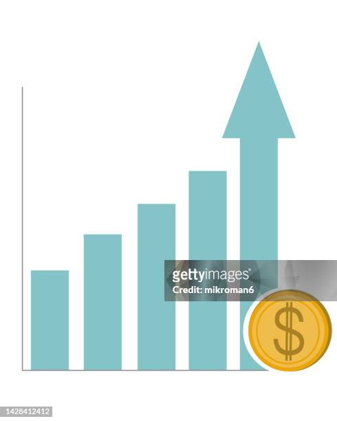 vector of a graph showing increase or decrease on wall street stock. - currency stock illustrations ストックフォトと画像