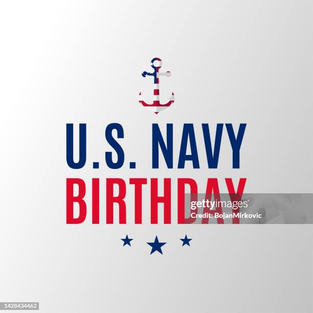 stockillustraties, clipart, cartoons en iconen met u.s. navy birthday poster. vector - birthday flag