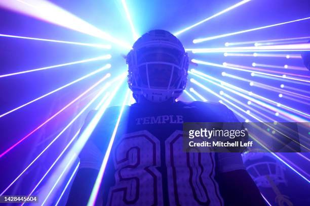 Tra Thomas of the Temple Owls waits in the tunnel prior to the game against the Massachusetts Minutemen at Lincoln Financial Field on September 24,...