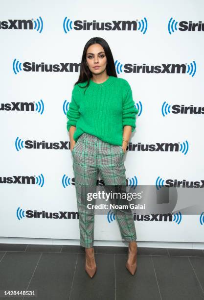 Mila Kunis visits the SiriusXM Studios on September 28, 2022 in New York City.