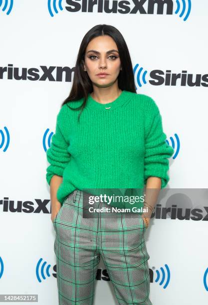 Mila Kunis visits the SiriusXM Studios on September 28, 2022 in New York City.