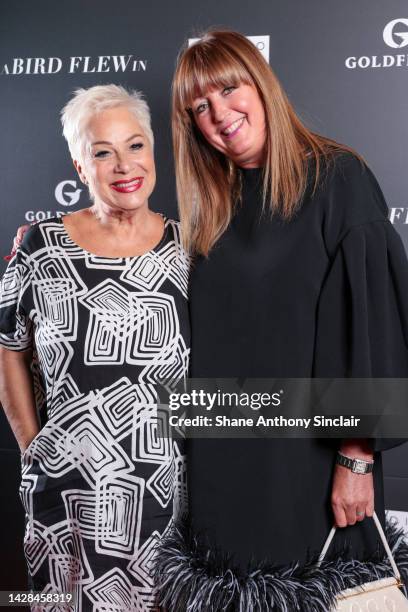 Denise Welch and Kirsty Bell attend the UK premiere of "A Bird Flew In" at Everyman Broadgate on September 28, 2022 in London, England.