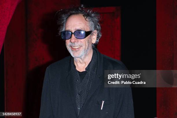 Director Tim Burton attends the "Tim Burton. El Laberinto" opening exhibition at Espacio Ibercaja Delicias on September 28, 2022 in Madrid, Spain.