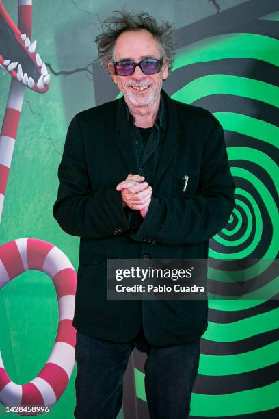 Director Tim Burton attends the "Tim Burton. El Laberinto" opening exhibition at Espacio Ibercaja Delicias on September 28, 2022 in Madrid, Spain.