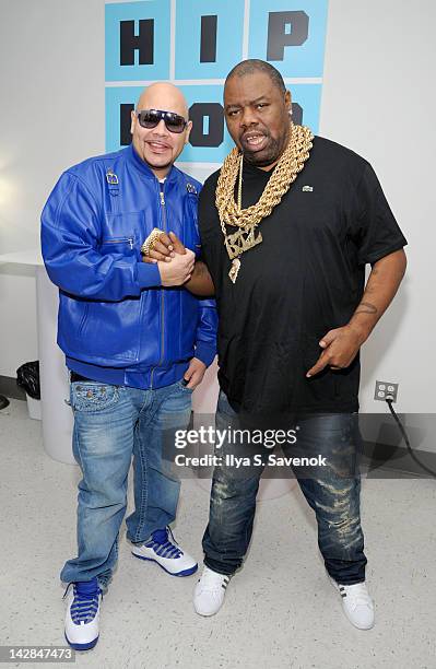 Fat Joe and Biz Markie attend a taping of MTV2's "Hip Hop Squares" at Steiner Studios on April 13, 2012 in the Brooklyn borough of New York City.